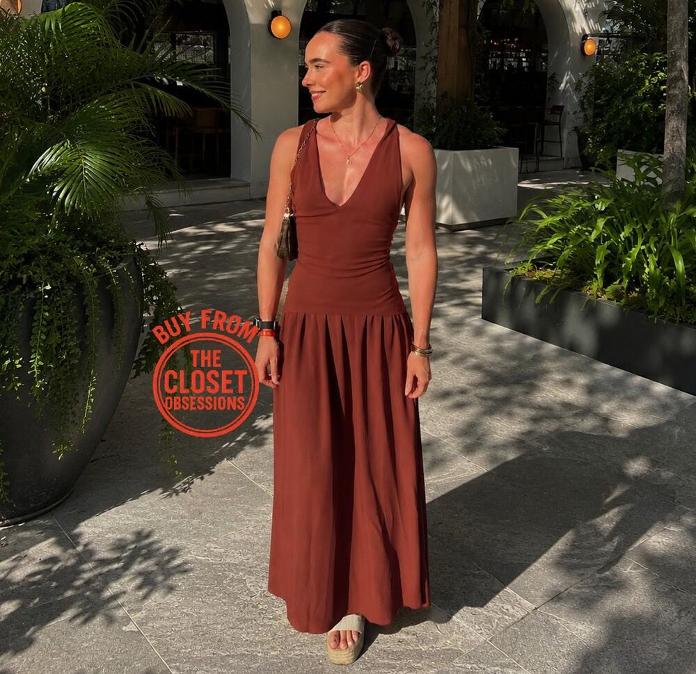 Zara NWT Chocolate Brown Backless Midi Dress M L